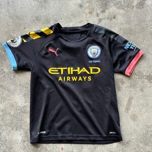 Manchester City‎ De Bruyne Jersey Kids Puma Black Soccer Football Club 125 Years